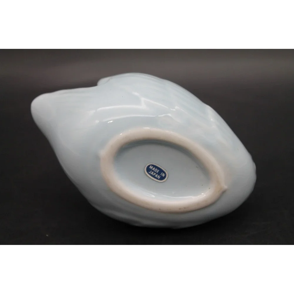 Vintage California Swan Candle Holder Light Blue Porcelain Made in Japan 4